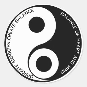 Gegenüber den Energien, schaffen Sie Balance Yin Y Runder Aufkleber