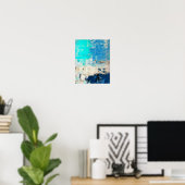 Gegenüber der türkisfarbenen Abstrakten Kunst Poster (Heimbüro)