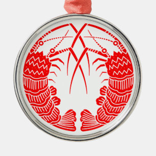 Gegenüberstehende Stachelhummer Silbernes Ornament