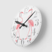 Gegenüberstellen der Flamingos Runde Wanduhr (Winkel)
