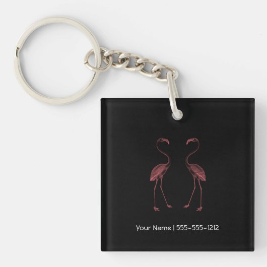 Gegenüberstellen der Flamingos Schlüsselanhänger (Vorderseite)