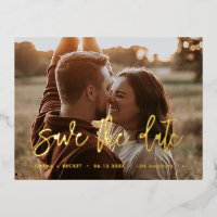 Gegenwärtig Save the Date Goldfolienkarte