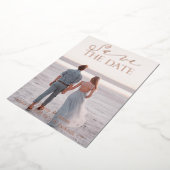 Gegenwärtig Save the Date Rose Gold Real Folieneinladung (Gedreht)