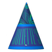 GEGENWÄRTIGE BLAUE GREEN PEACOCK FEATHERN PATTERN PARTYHÜTCHEN (Links)