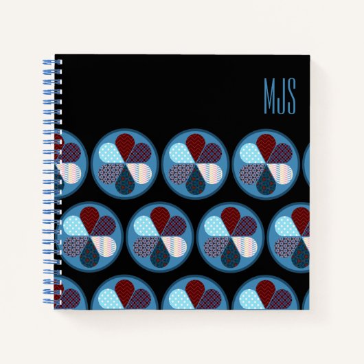 GEGENWÄRTIGE BLUE GEOMETRISCHE FORMEN KREISPATTER NOTIZBLOCK (Vorderseite)