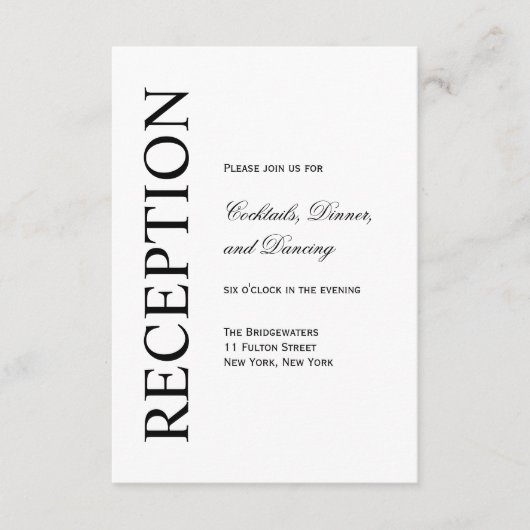 GEGENWÄRTIGE Empfang-Karten Begleitkarte (Vorderseite)