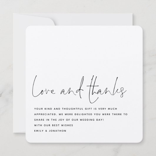 Gegenwartige Liebe Dank Foto Hochzeit Dankeskarte (Vorderseite)