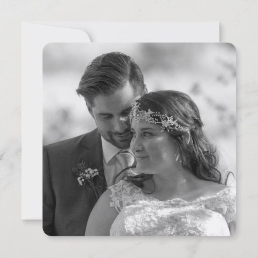 Gegenwartige Liebe Dank Foto Hochzeit Dankeskarte (Rückseite)