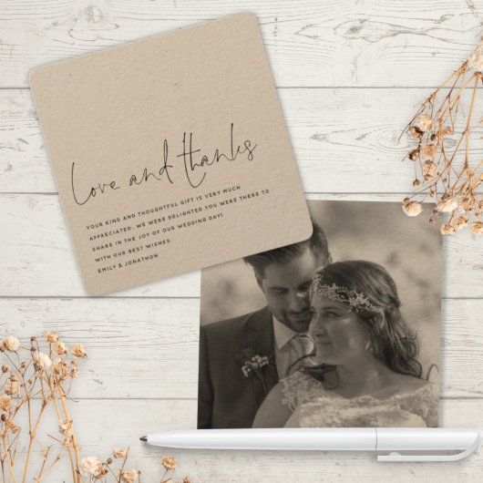 Gegenwartige Liebe Dank Foto Hochzeit Dankeskarte