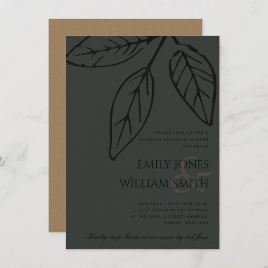 GEGENWÄRTIGE SCHWARZE RUST-BLÄTTER PROBE EINLADUNG (Vorne/Hinten)