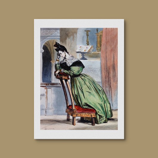 Gegenwärtige Viktorianische Lady in Green - elegan Poster