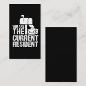 Gegenwärtiger ResidentBriefträger-lustige Visitenkarte (Vorne/Hinten)