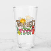 Gegerbt und Tipsy | Fun Summer Party Design Glas (Rückseite)