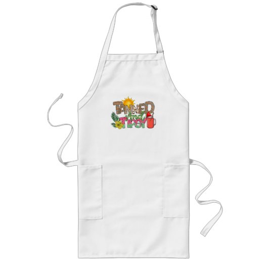 Gegerbt und Tipsy | Fun Summer Party Design Lange Schürze (Vorne)