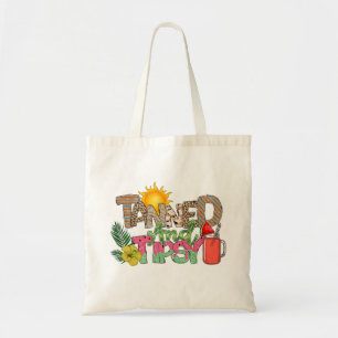 Gegerbt und Tipsy Fun Summer Party Design Tragetasche