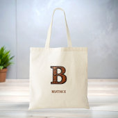 Geglättete Western-Lederinitialen-Monogramm B Tragetasche