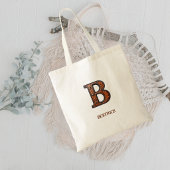 Geglättete Western-Lederinitialen-Monogramm B Tragetasche