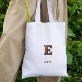 Geglättete Western-Lederinitialen-Monogramm E Tragetasche