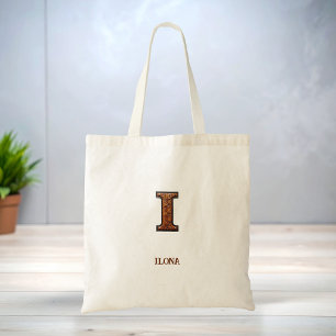 Geglättete Western-Lederinitialen-Monogramm I Tragetasche