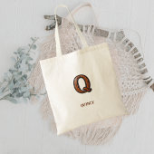 Geglättete Western-Lederinitialen-Monogramm Q Tragetasche