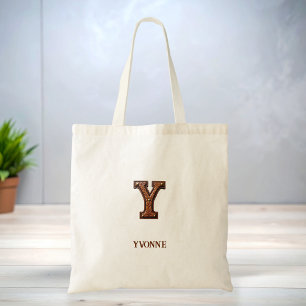 Geglättete Western-Lederinitialen-Monogramm Y Tragetasche