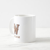 Geglättete westliche Ledermonogramm-W Kaffeetasse (Vorderseite Links)