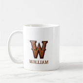 Geglättete westliche Ledermonogramm-W Kaffeetasse (Links)