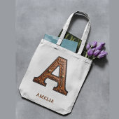 Geglättetes Western-Leder Initial-Monogramm A Tragetasche
