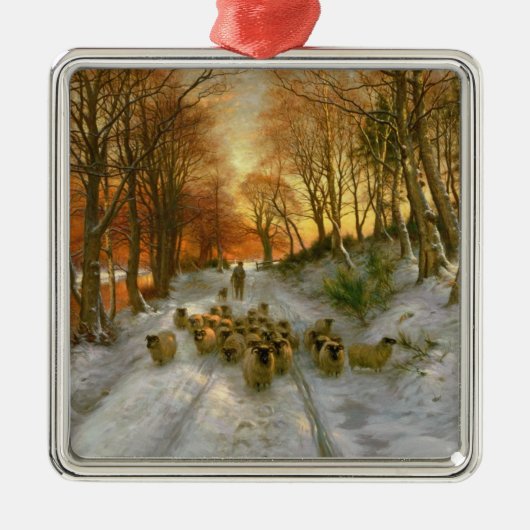 Geglüht mit Tönungen der Abends-Stunden Silbernes Ornament (Vorne)