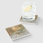 Geglüht mit Tönungen der Abends-Stunden Steinuntersetzer (Seitenansicht)