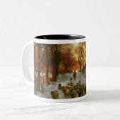 Geglüht mit Tönungen der Abends-Stunden Zweifarbige Tasse (Vorderseite Links)