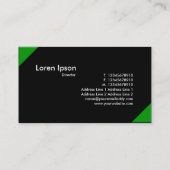 Gegnerische Ecken - grün und schwarz Visitenkarte (Rückseite)