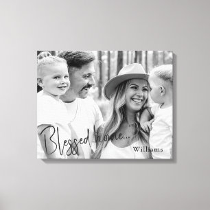 Gegneter Familienname B/W-Porträt groß  Leinwanddruck