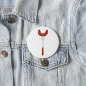Gegrillte Wurst auf BBQ-Gabel Button