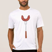 Gegrillte Wurst auf BBQ-Gabel T-Shirt (Vorderseite)