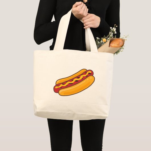 Gegrillter Hot Dog Jumbo Stoffbeutel (Vorderseite (Produkt))