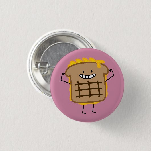 Gegrillter Käse-Sandwich-Cheddarkäse toastete Brot Button (Vorne & Hinten)