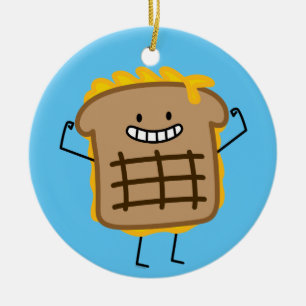 Gegrillter Käse-Sandwich-Cheddarkäse toastete Brot Keramik Ornament