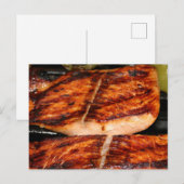 Gegrillter Lachs Postkarte (Vorne/Hinten)