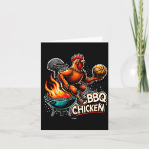 Gegrilltes BBQ-Hähnchen spielt flammendes Baseball Karte