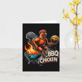 Gegrilltes BBQ-Hähnchen spielt flammendes Baseball Karte (Gelbe Blume)
