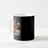Gegrilltes BBQ-Hähnchen spielt flammendes Basketba Kaffeetasse (Vorderseite Links)