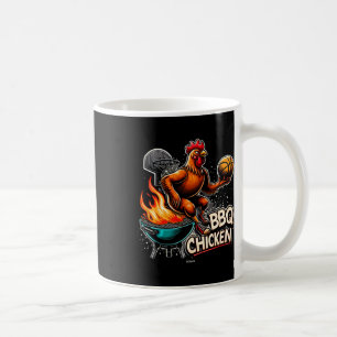 Gegrilltes BBQ-Hähnchen spielt flammendes Basketba Kaffeetasse