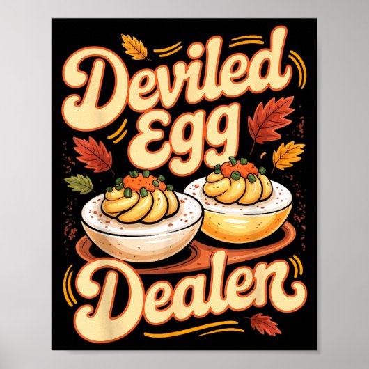 Gegrilltes Ei Er Lustiger Retro-Thanksgiving-Essen Poster (Vorne)
