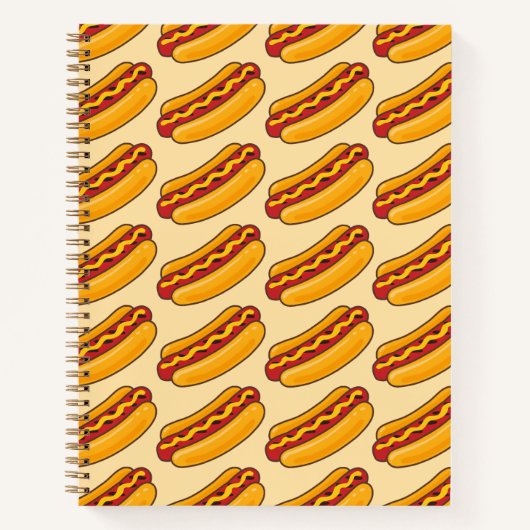 Gegrilltes Hot-Dog-Muster Notizblock (Vorderseite)