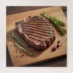 Gegrilltes Ribeye-Steak mit Rosmarin Puzzle