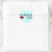 Gegründet 1970 runder aufkleber (Tasche)