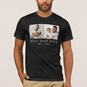 Gegründet 2 Fotos Bester Vater überhaupt T-Shirt