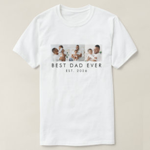 Gegründet 3 Fotos Bester Vater überhaupt  T-Shirt