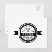 gegründet 45238 Cincinnati Postkarte (Vorne/Hinten)